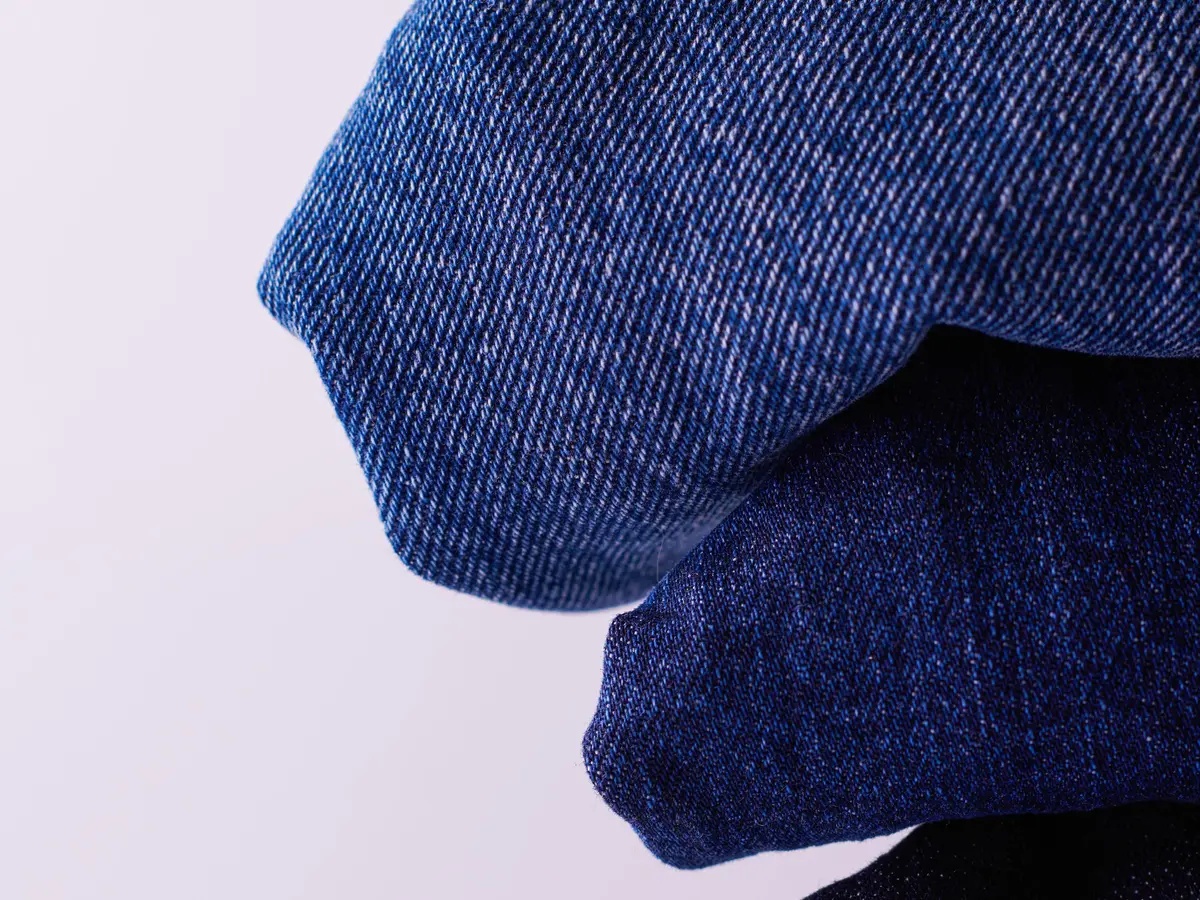 Close-up of Stretch denim fabric