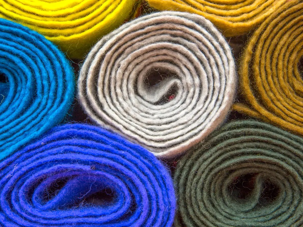 Close-up of Wool felt fabric